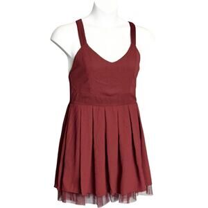 Sans Souci Crimson Red Fit & Flare Mini Dress Large Back Bow Holiday Party NWT